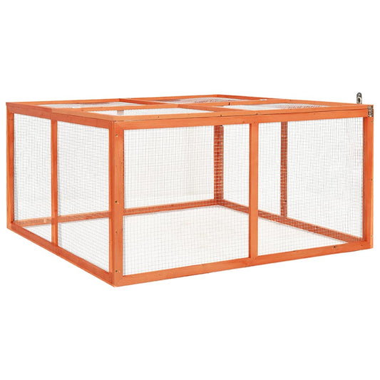 Conejera De Madera Maciza De Abeto 124x120x60 Cm_0