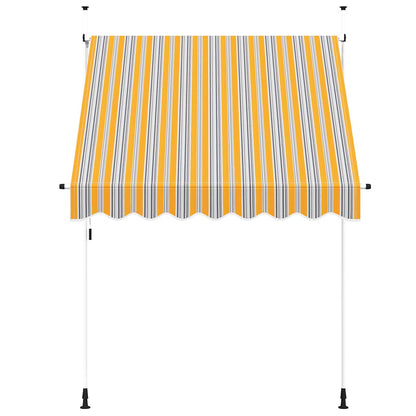 Toldo Manual Retráctil 200 Cm Amarillo Y Azul Rayas_2