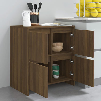 Aparador De Madera Contrachapada Marrón Roble 70x41x75 Cm / Vetonek_2