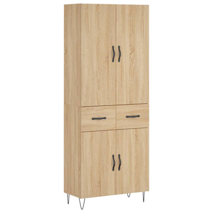 Aparador Alto Madera Contrachapada Color Roble 69,5x34x180 Cm_1