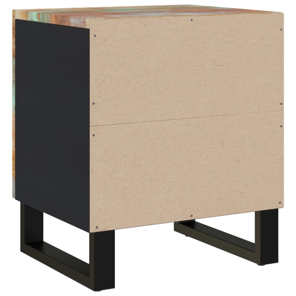 Mesita De Noche De Madera Maciza Reciclada 40x33x46 Cm_2