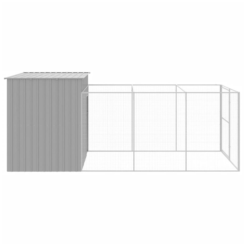 Caseta Perros Corral Acero Galvanizado Gris Claro 214x457x181cm_3
