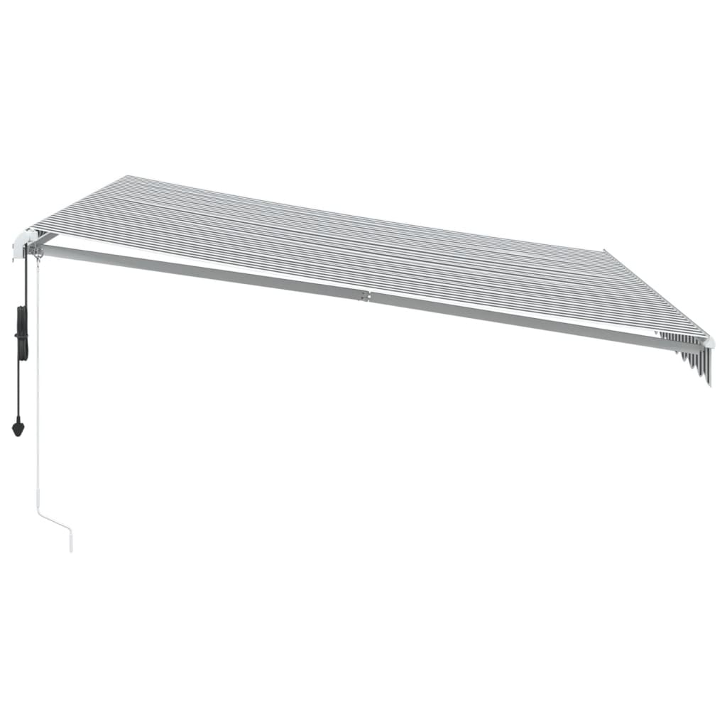 Toldo Retráctil Automático Luz Led Antracita Blanco 400x350cm_4