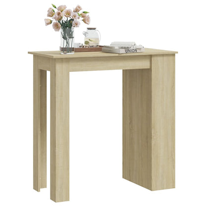 Mesa Bar Estante Almacenaje Contrachapada Roble 102x50x103,5 Cm_1