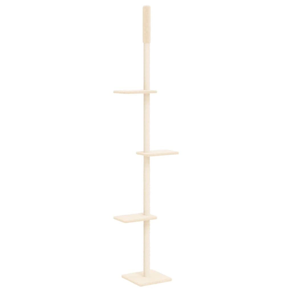Vidaxl Árbol Rascador Para Gatos De Suelo A Techo Crema 267,5-297,5 Cm_0