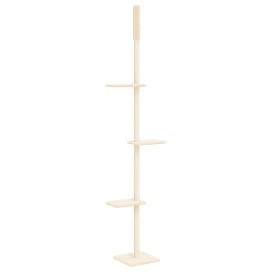Vidaxl Árbol Rascador Para Gatos De Suelo A Techo Crema 267,5-297,5 Cm_0