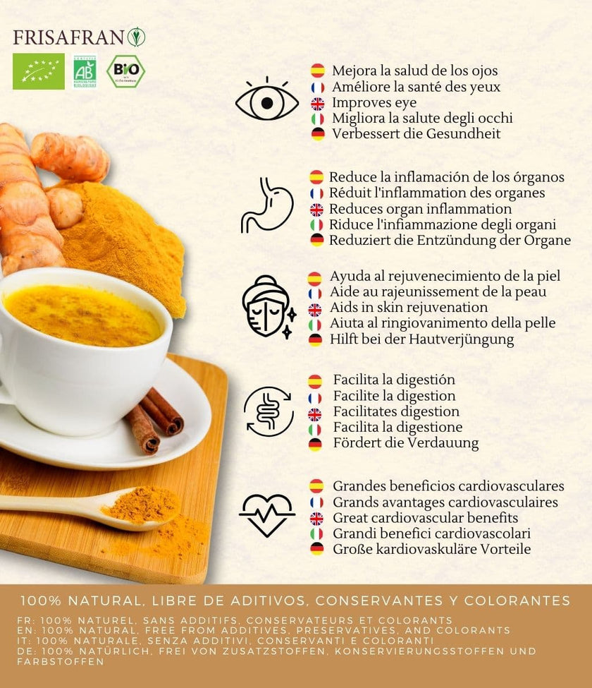 Cúrcuma Latte Ecológica En Polvo | Calidad | Frisafran 200 G_3