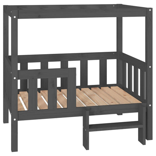 Vidaxl Cama Para Perros Madera Maciza De Pino Gris 95,5x73,5x90 Cm_0