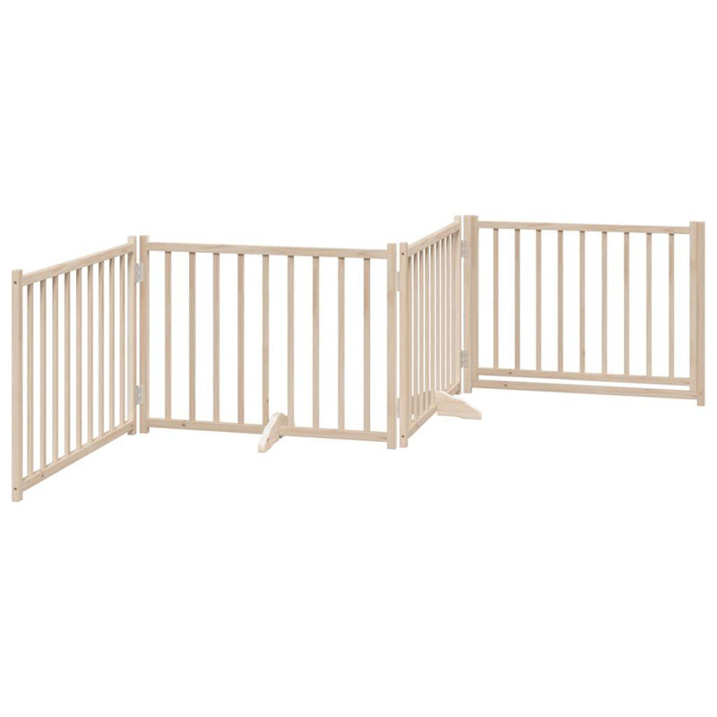 Vidaxl Puerta Para Perros Plegable 4 Paneles Madera De Abeto 320 Cm_5