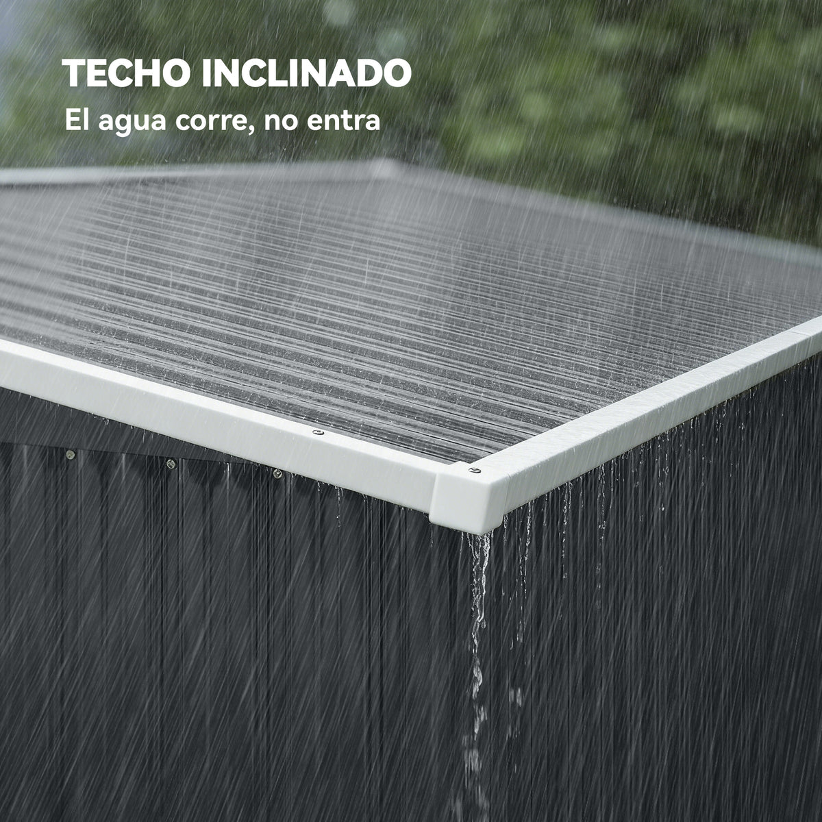 Caseta De Jardín Outsunny Acero Galvanizado Gris Oscuro 234x132x185 Cm_5