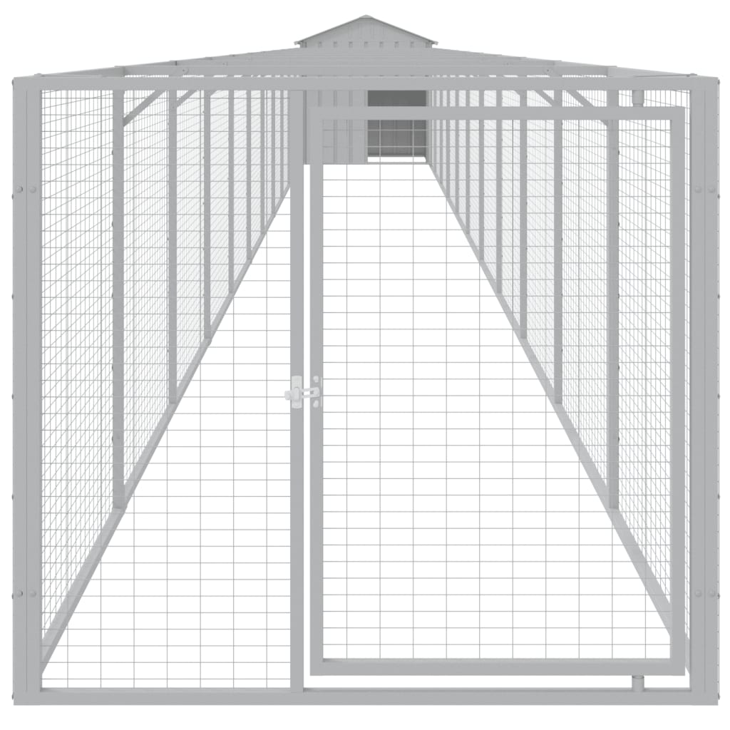 Caseta Perro Tejado Acero Galvanizado Gris Claro 117x1221x123cm_2