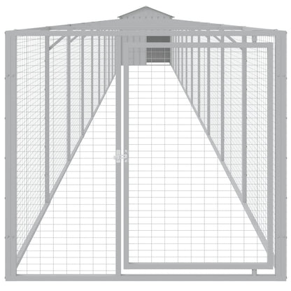 Caseta Perro Tejado Acero Galvanizado Gris Claro 117x1221x123cm_2