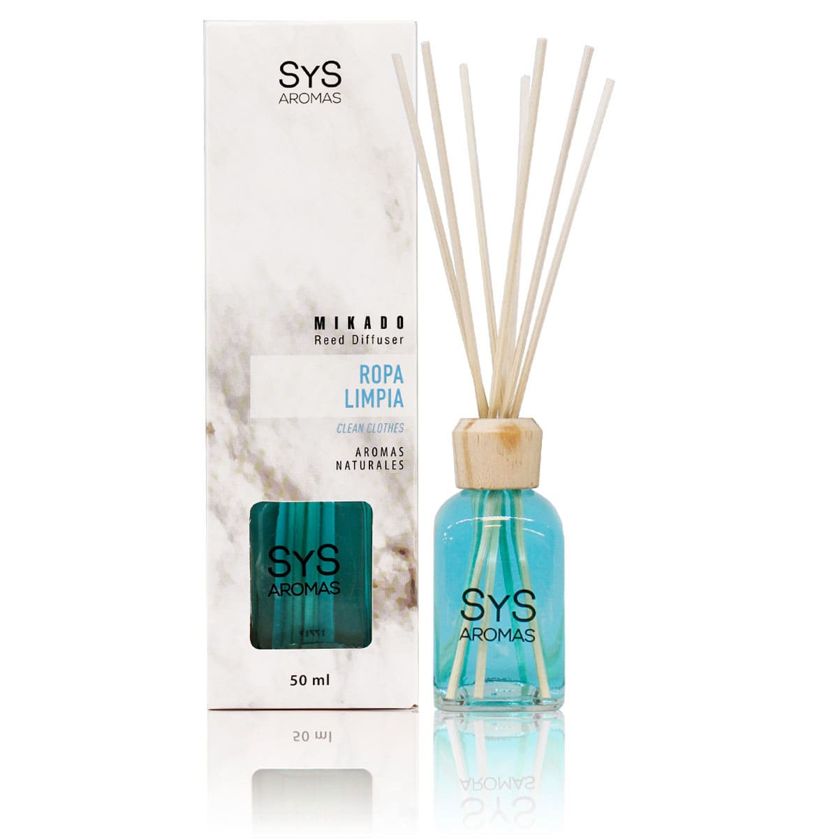 Ambientador Mikado Ropa Limpia Mármol SYS Aromas 50 ml | Aroma Fresco y Limpio | Relajante_0