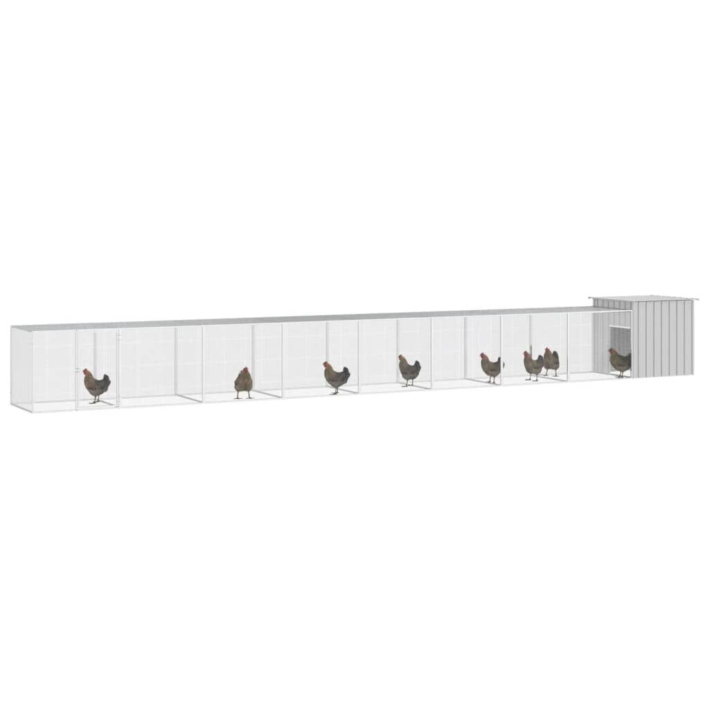 Vidaxl Gallinero De Acero Galvanizado Gris 900x91x100 Cm_1