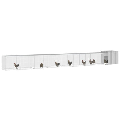 Vidaxl Gallinero De Acero Galvanizado Gris 900x91x100 Cm_1