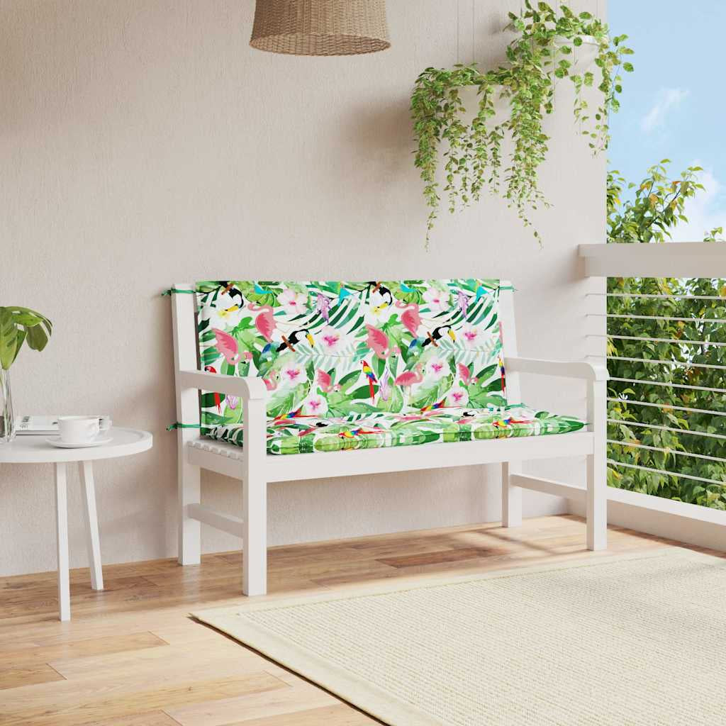 Vidaxl Cojines Para Banco De Jardín 2 Uds Tela Multicolor 120x50x7 Cm_1