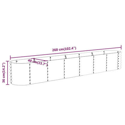 Jardinera Arriate Acero Galvanizado Plata 260x40x36 Cm_5