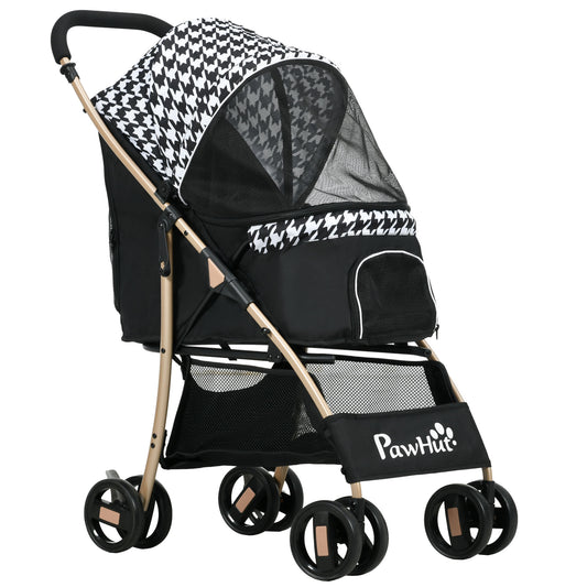 Pawhut Cochecito Para Perros Plegable Con 2 Puertas 80x44,5x97 Cm Negro_0