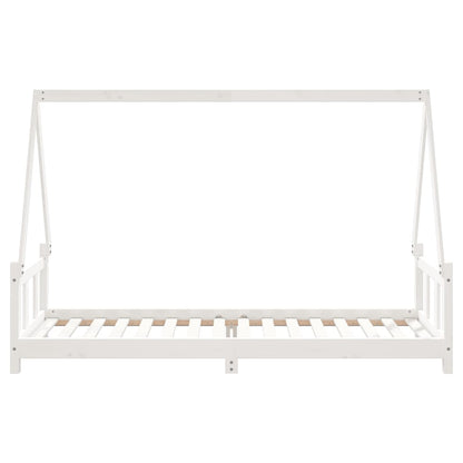 Estructura De Cama Para Niños Madera De Pino Blanco 90x200 Cm / Vetonek_5