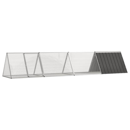 Vidaxl Jaula De Conejos Acero Galvanizado Antracita 403,5x80,5x71 Cm_0