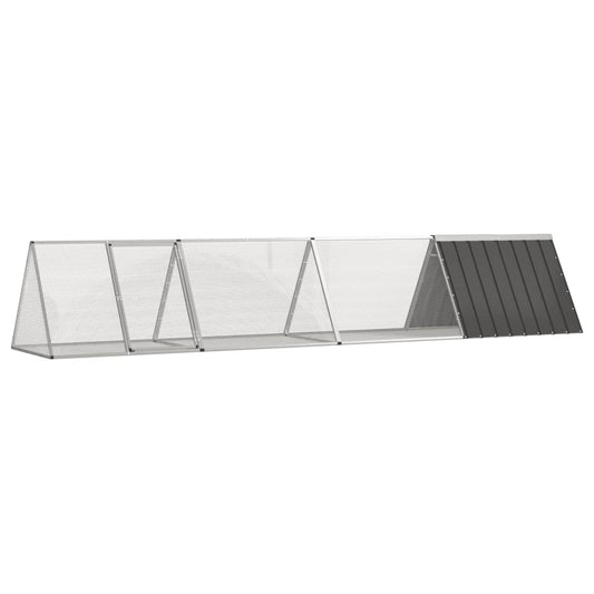 Vidaxl Jaula De Conejos Acero Galvanizado Antracita 403,5x80,5x71 Cm_0