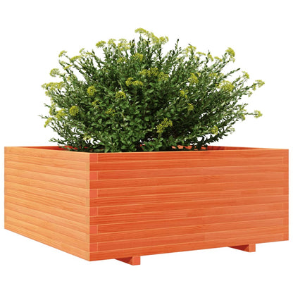 Jardinera Madera Maciza De Pino Marrón Cera 110x110x49,5 Cm_3