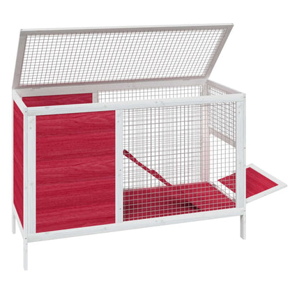 Vidaxl Conejera De Madera Maciza De Pino Roja 103x44x69,5 Cm_3