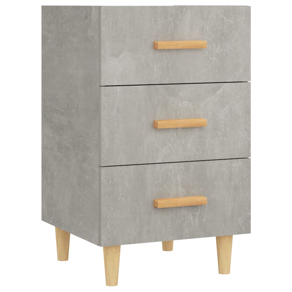 Mesita De Noche Madera De Ingeniería Gris Hormigón 40x40x66 Cm_0