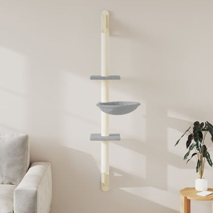Árbol Rascador Para Gatos De Pared Gris Claro 142,5 Cm_1