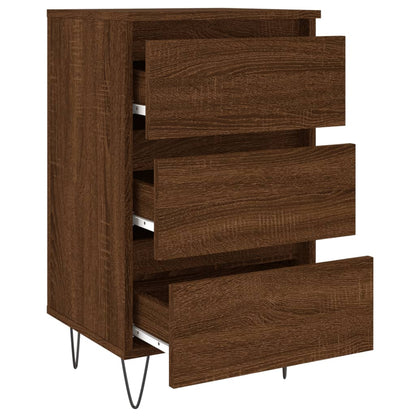 Mesitas Noche 2 Uds Madera Ingeniería Marrón Roble 40x35x69 Cm_4