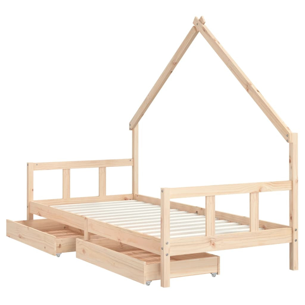 Vidaxl Estructura De Cama Para Niños Con Cajones Madera Pino 90x200 Cm_3