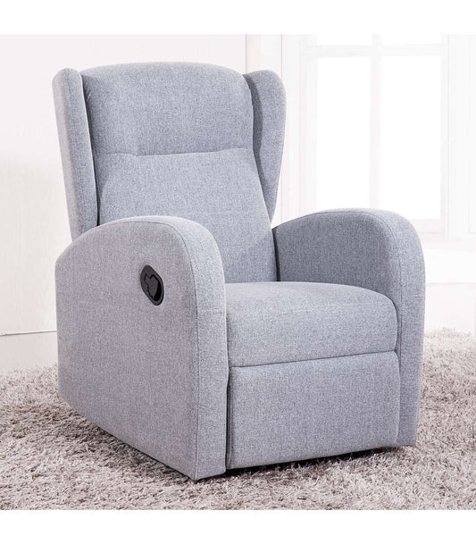 Sillón Relax Modelo Home Bali Orejero Textil Gris Perla, 97cm(alto) 70 Cm(ancho) 77 Cm(fondo)_0