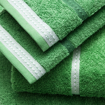 Set 4pc Toalla De Baño (1pc Toalla 50x90 + 1pc Toalla 70x140 Cm + 2pc Guantes De Ducha 15x21cm) 100% Algodón 450gsm Verde Rainbow_5