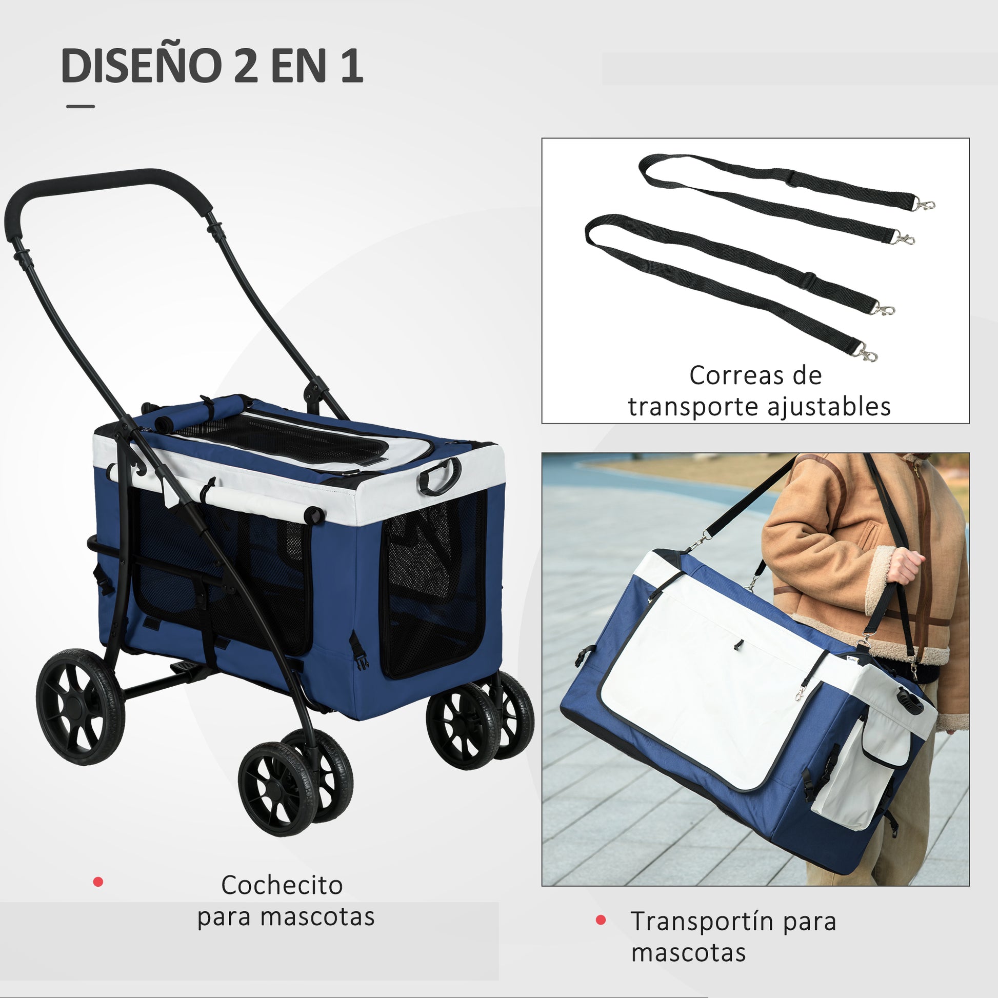 Pawhut Carrito Para Perros 4 En 1_4