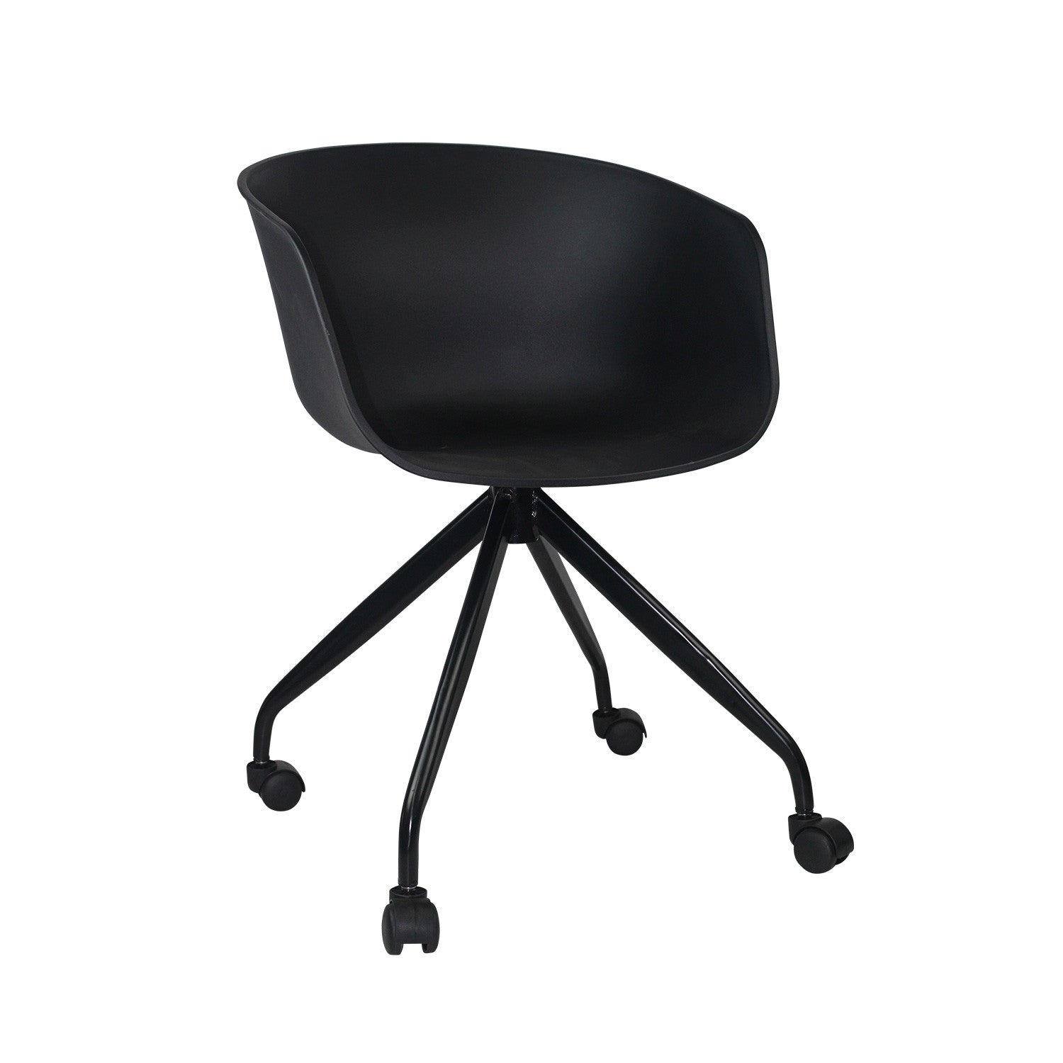 Silla De Escritorio Con Ruedas New Age Negro 78,6x56x49cm Thinia Home_0