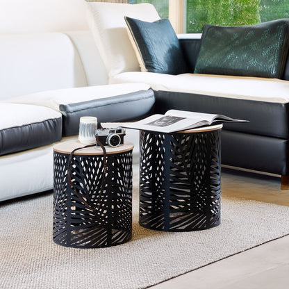 Wellhome Conjunto 2 Mesas Centro Color Negro_3