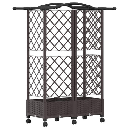 Cama Elevada Con Trellis Y Techo Marrón 124 X 40 X 129 Cm Pp_4