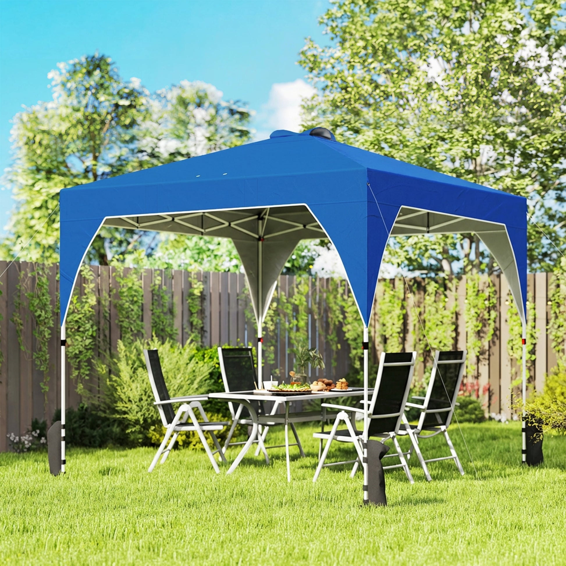 Outsunny Carpa Plegable Pop-up 3x3 M Con Bloqueo Central Altura Ajustable_1