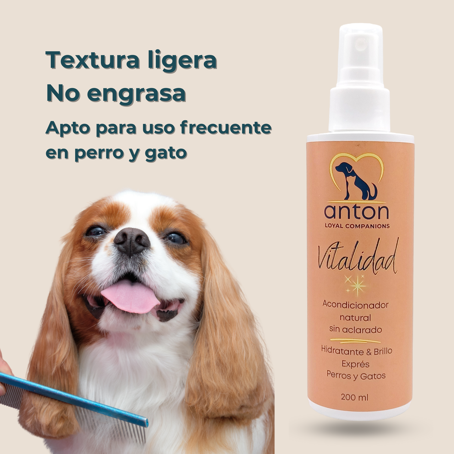 Acondicionador sin aclarado para el cuidado del pelaje de perros y gatos – Pack 2 x 200 ml_2