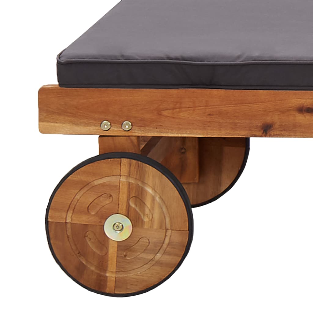 Tumbona Con Cojín Madera Maciza De Acacia / Vetonek_5