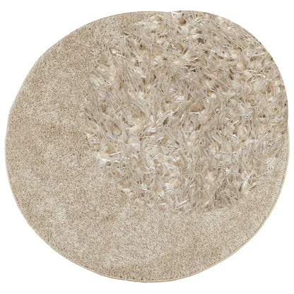 Alfombra Pelo Largo Aspecto Brillante Istan Beige Ø 120 Cm / Vetonek_2