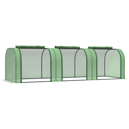Invernadero Outsunny Acero, Pe Verde Oscuro 295x100x80 Cm_1