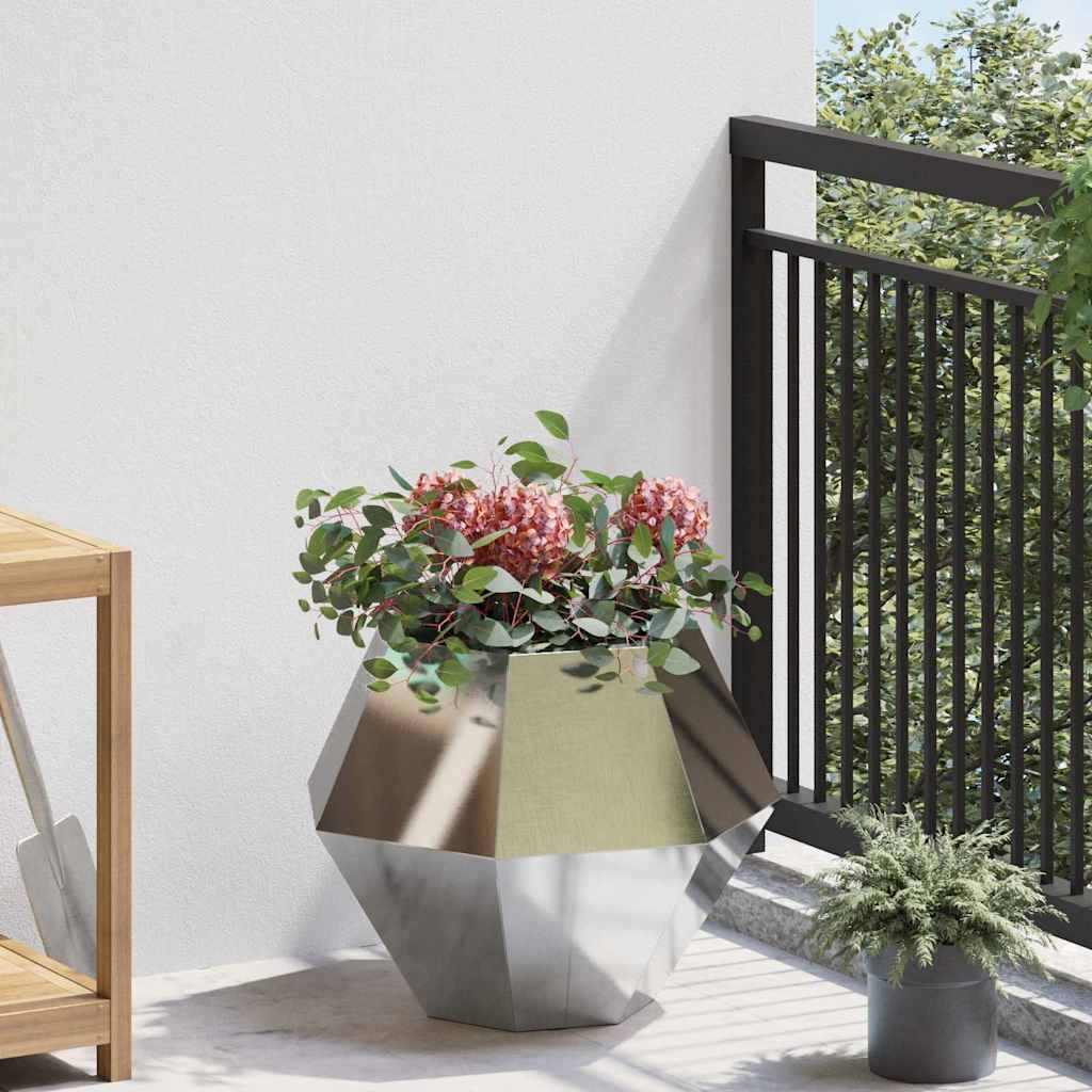 Jardinera Plateado 50 X 50 X 40 Cm Acero Inoxidable_3