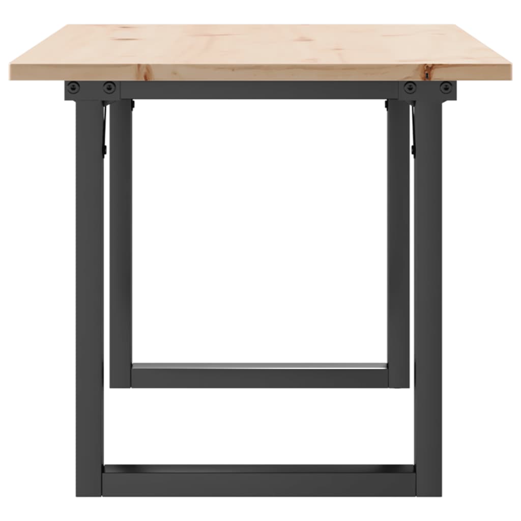 Mesa De Centro Marco O Madera Maciza Pino Y Acero 100x50x45 Cm_3