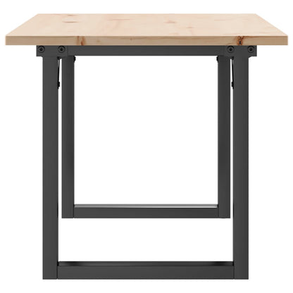 Mesa De Centro Marco O Madera Maciza Pino Y Acero 100x50x45 Cm_3