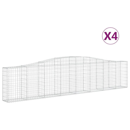 Cestas De Gaviones 4 Uds Forma De Arco Hierro 400x30x80/100 Cm_0