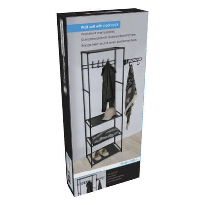 Well Home Armario Perchero Con Estantes Color Negro H.170cm_4