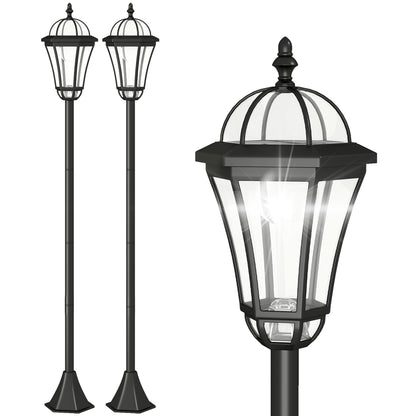 Faroles De Jardín Outsunny Abs Negro 18,5x18,5x129 Cm_0