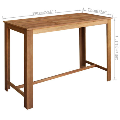 Mesa De Bar De Madera Maciza De Acacia 150x70x105 Cm_4