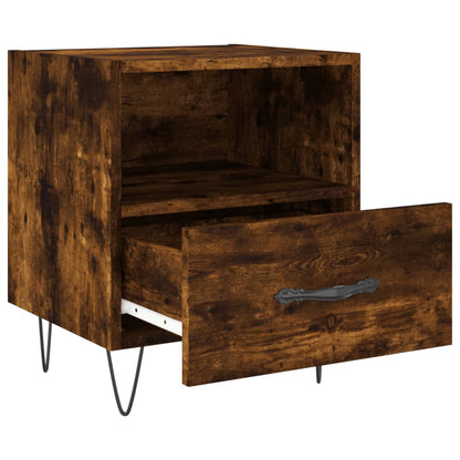 Mesita De Noche Madera Ingeniería Roble Ahumado 40x35x47,5 Cm_1